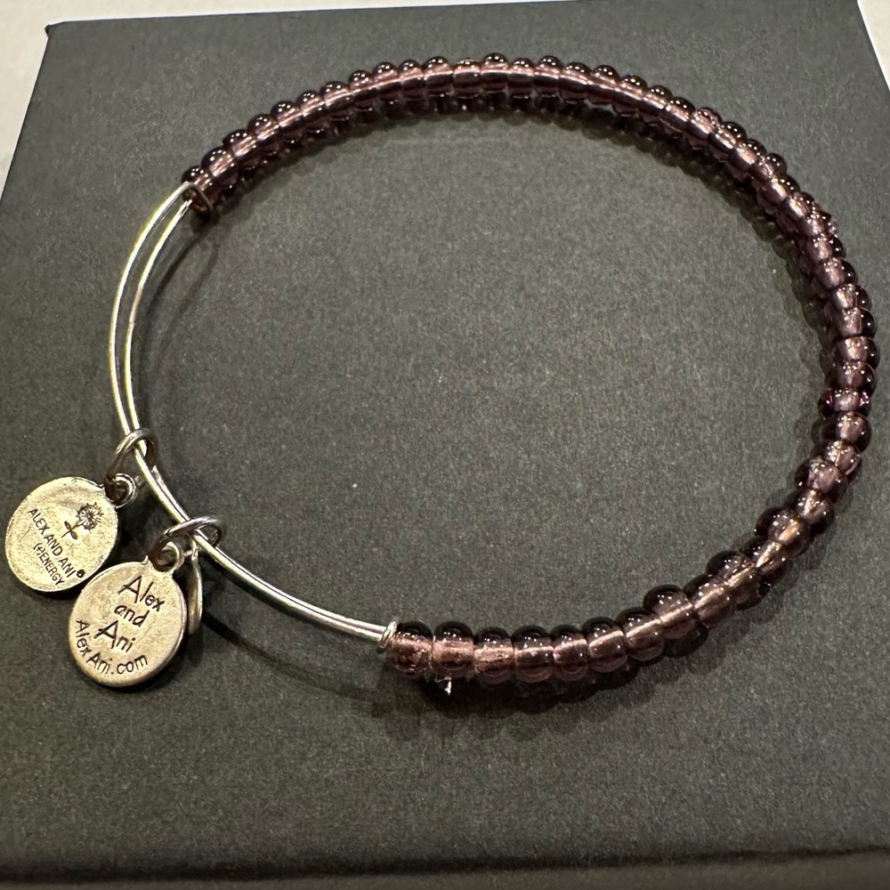 Alex and Ani Purple Beaded Expandable Bracelet